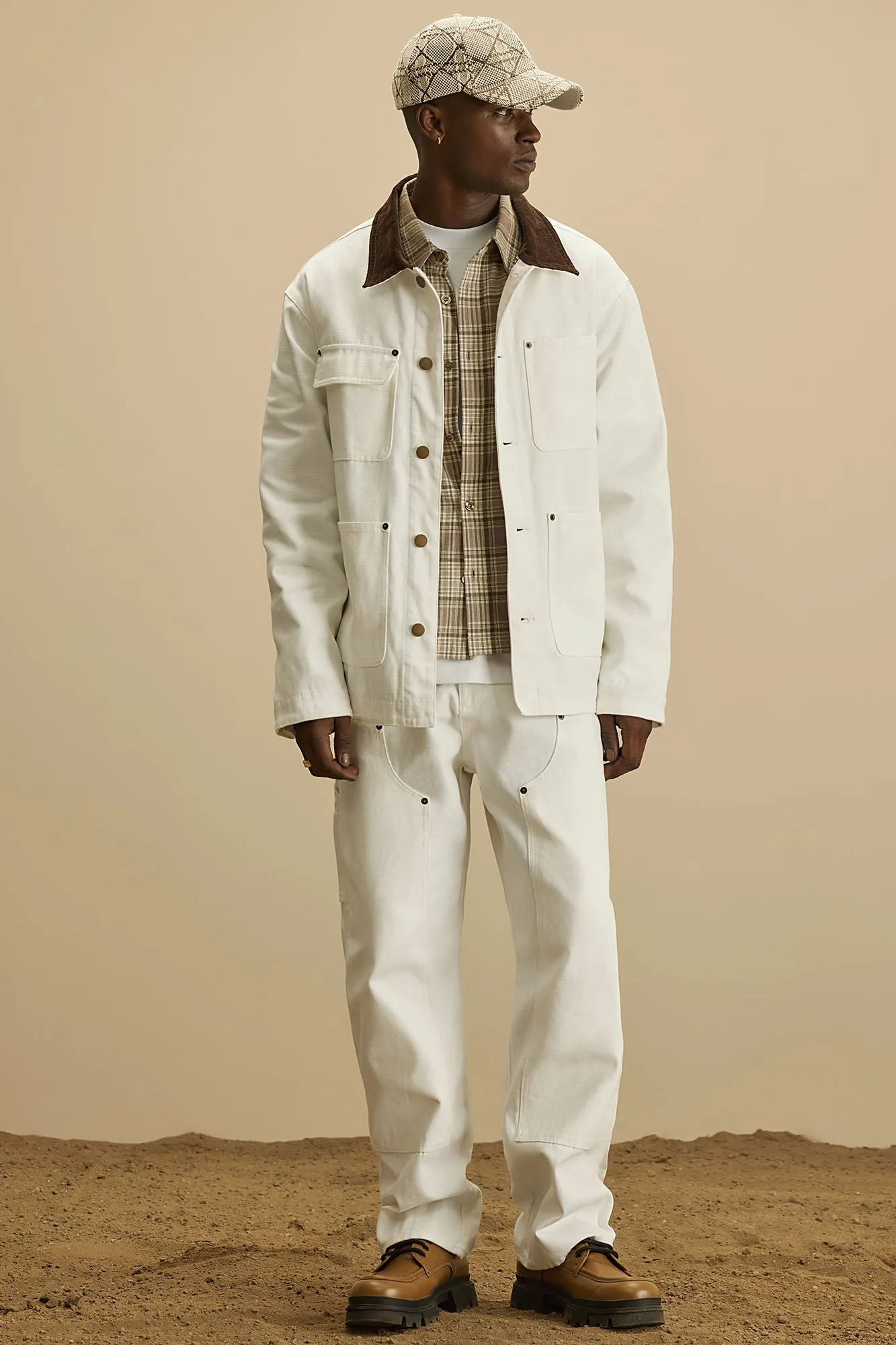 Alexander Utility Canvas Chore Jacket - White