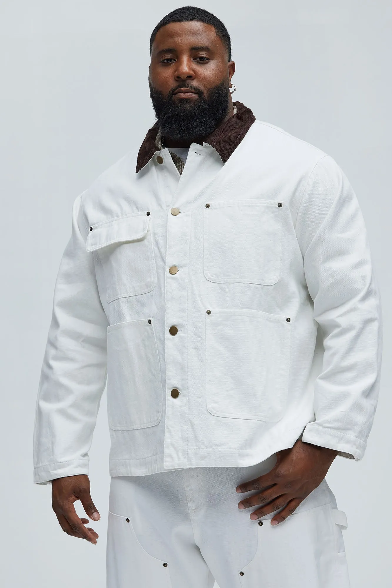 Alexander Utility Canvas Chore Jacket - White