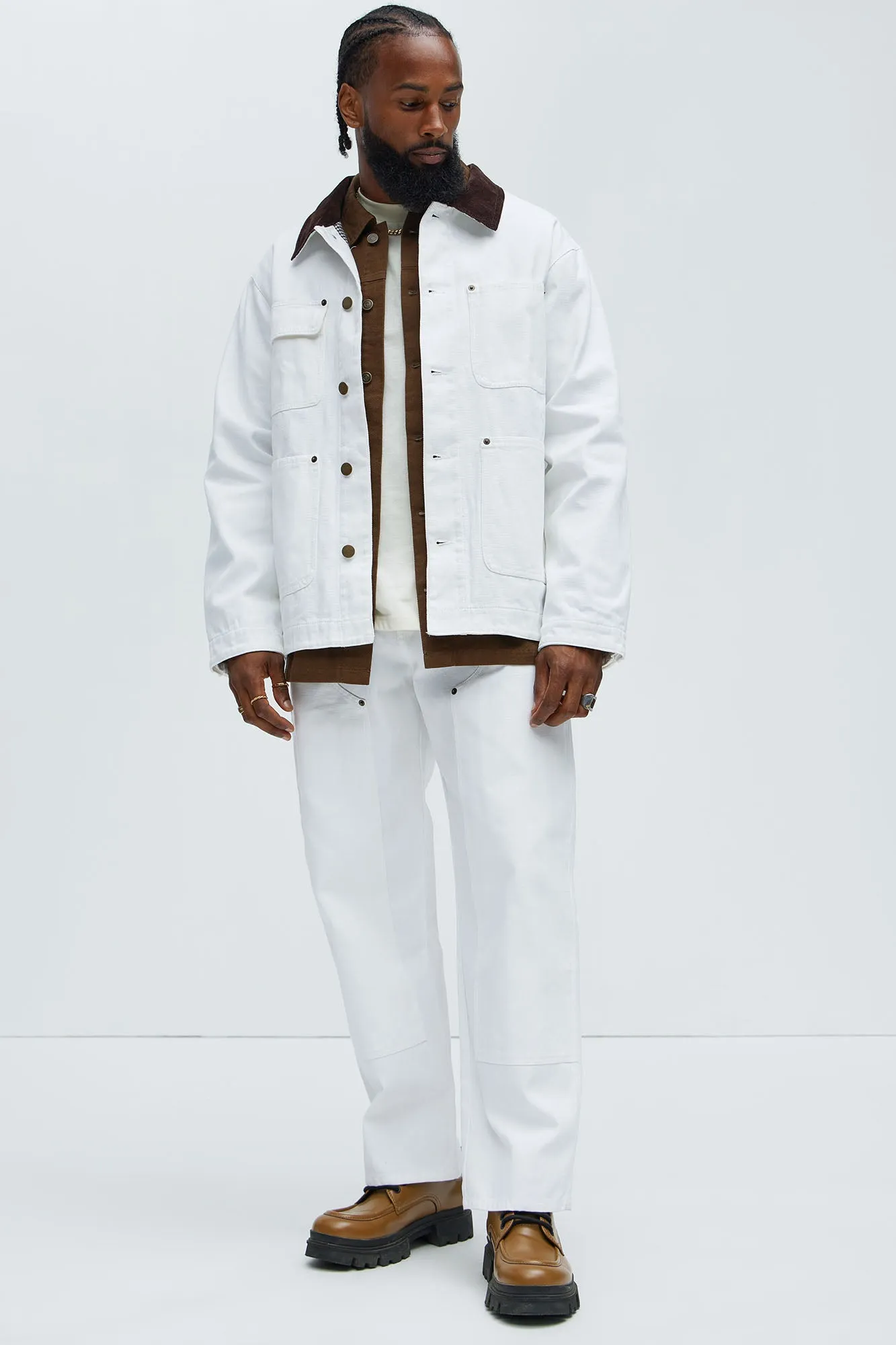 Alexander Utility Canvas Chore Jacket - White