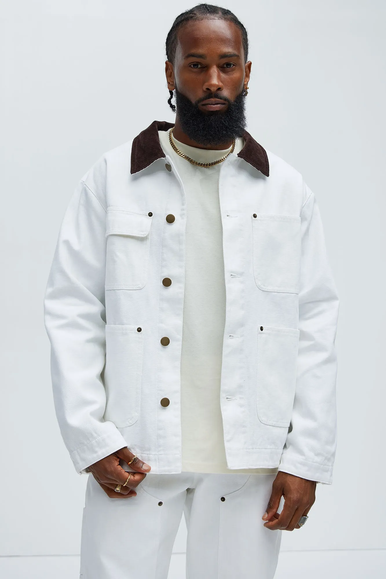 Alexander Utility Canvas Chore Jacket - White