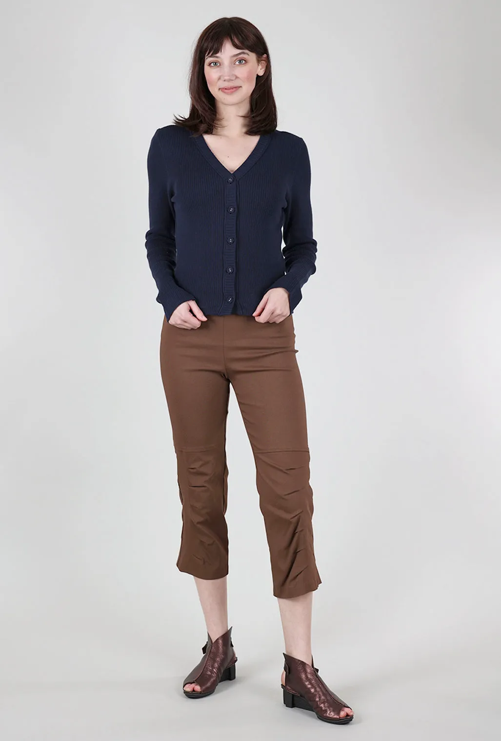 Anya Ribbed Cardie, Navy