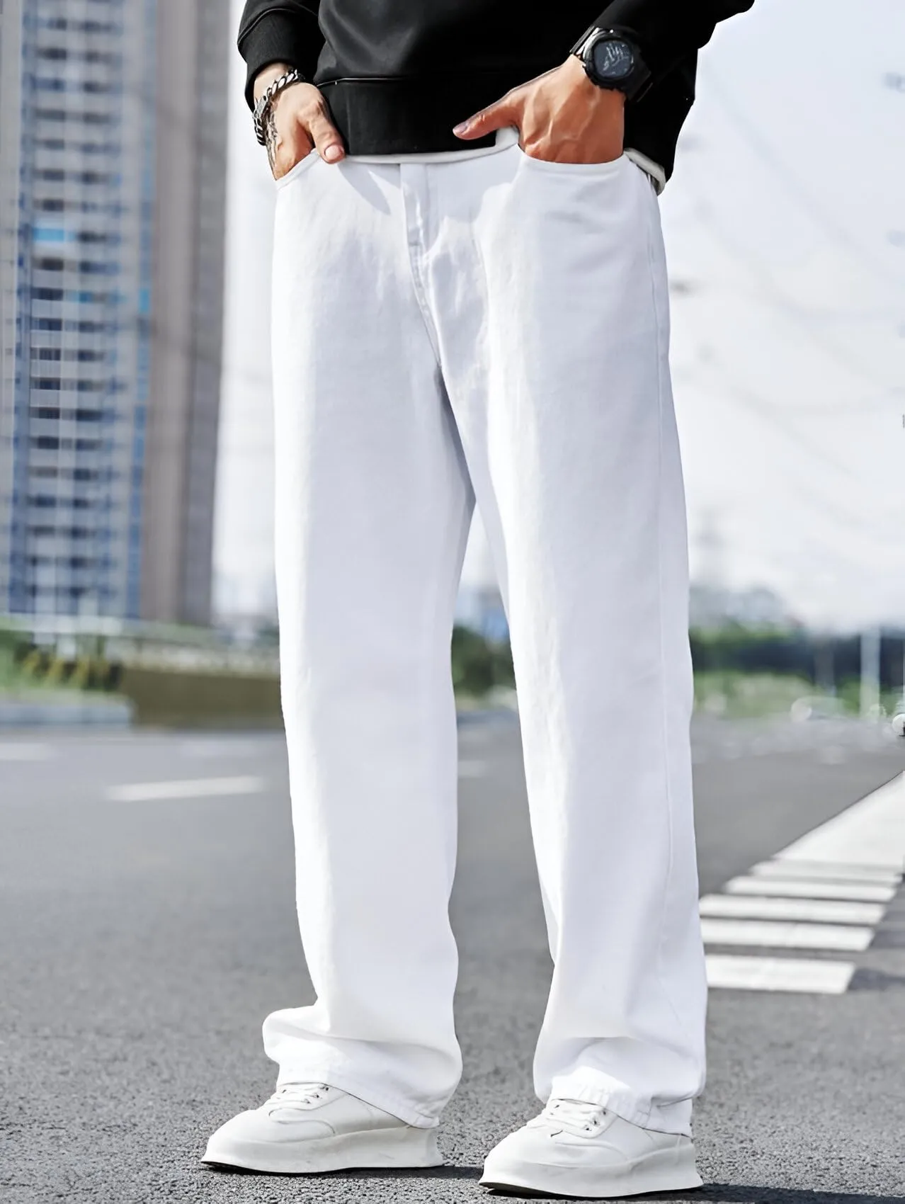 Ben Martin White Men Jeans Pants in Denim  relaxed Fit jean