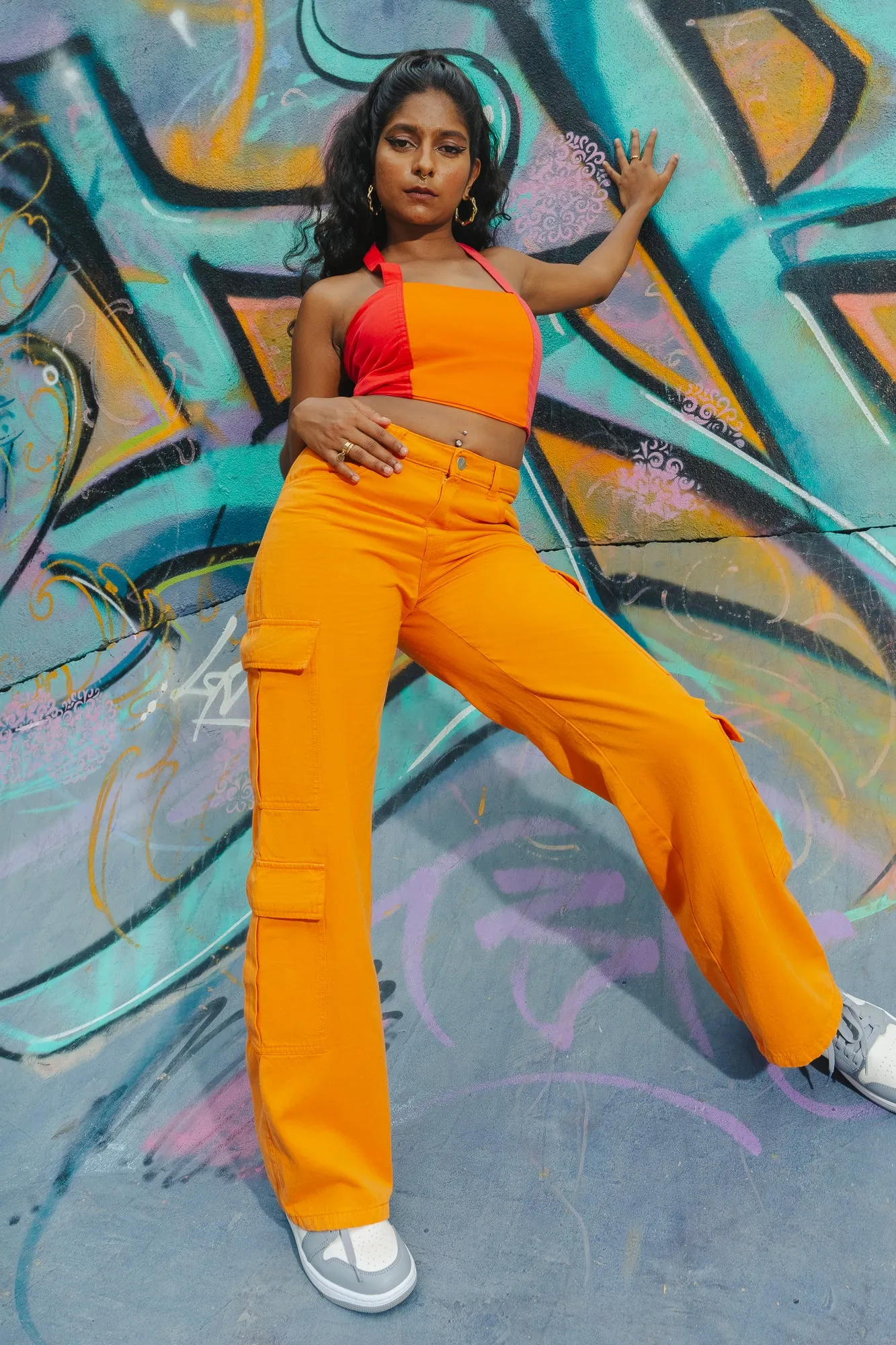 Candy Orange Cargo Pants