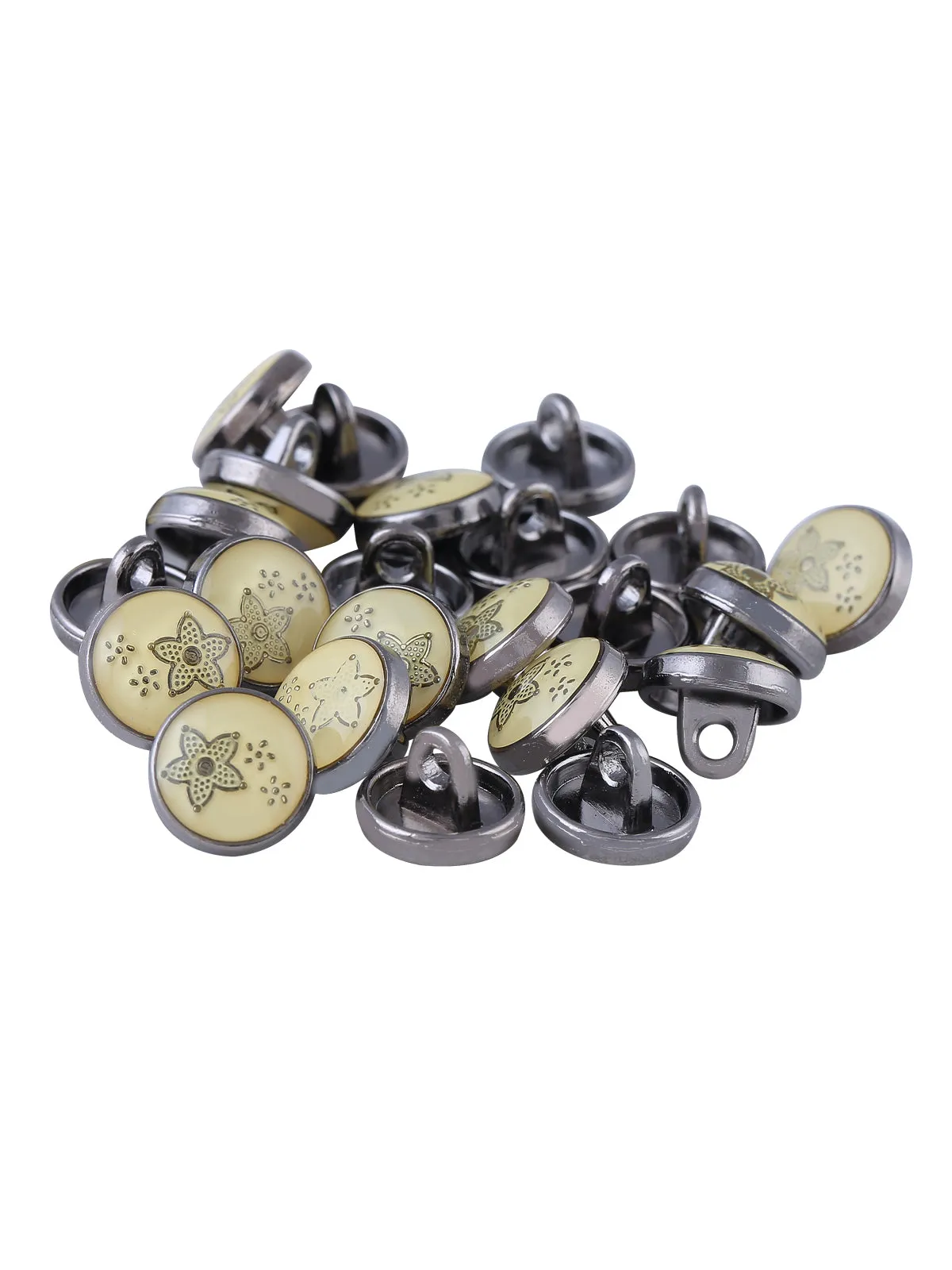 Classy Gunmetal Round Shape Lamination Lucite Shank Button