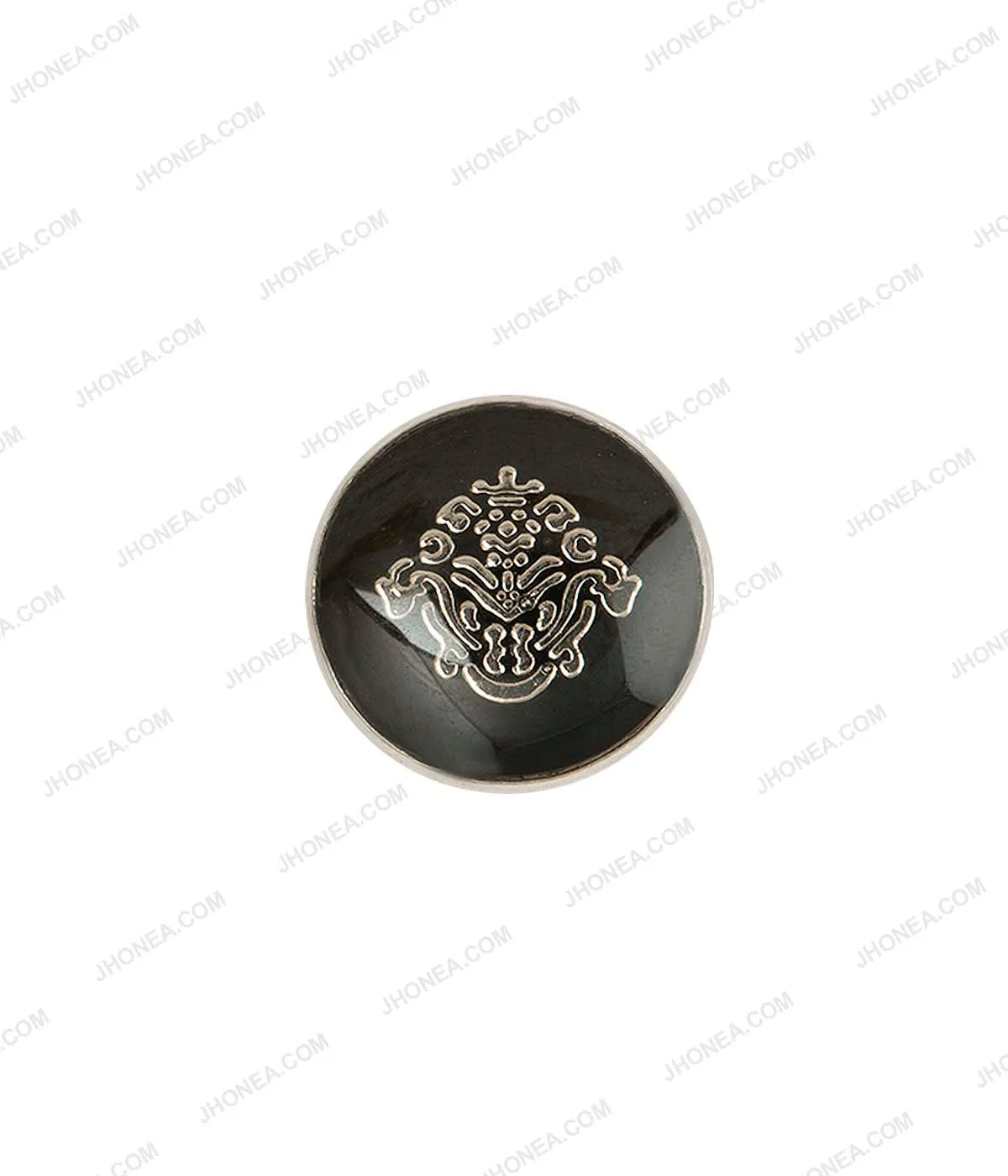 Classy Silver with Black Lamination Metal Buttons for Shirts