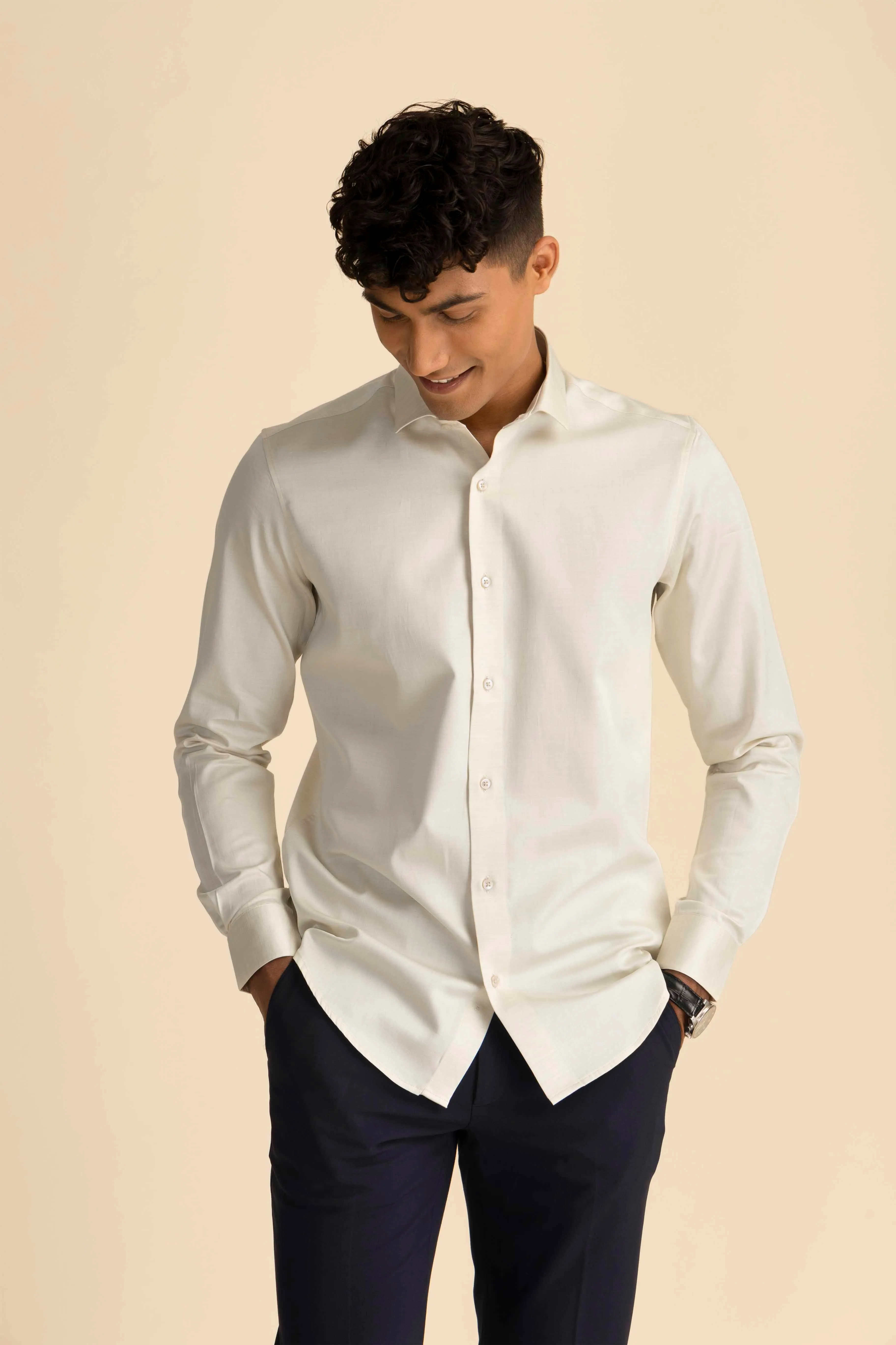 Cream Melange Shirt