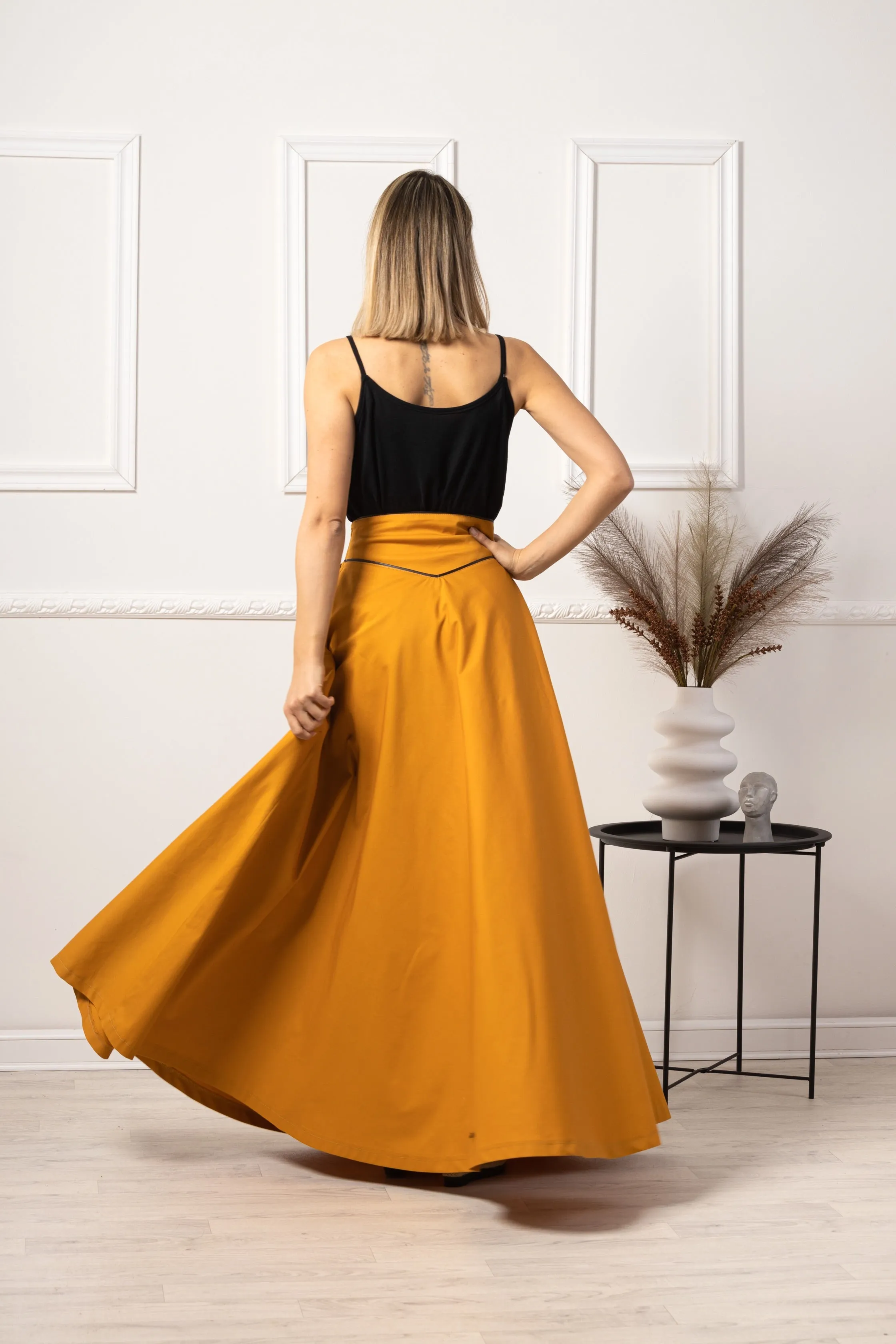 Deep Yellow High Waist Victorian Skirt