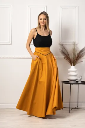 Deep Yellow High Waist Victorian Skirt