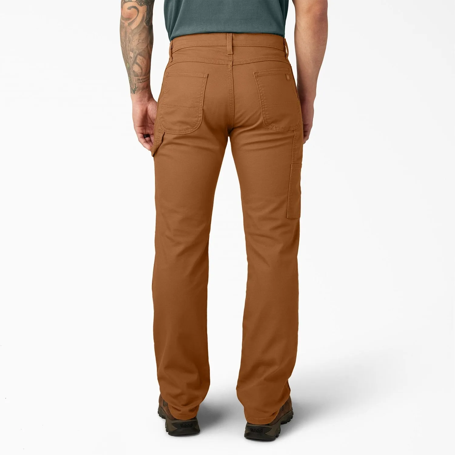 Dickies Men's FLEX Regular Fit Duck Carpenter Pant_Stonewashed Brown Duck