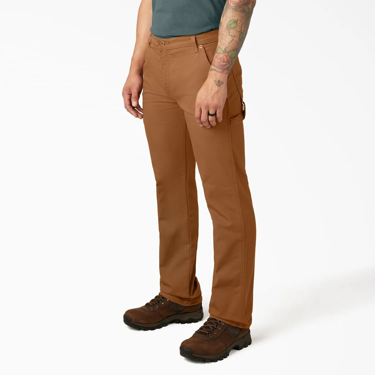 Dickies Men's FLEX Regular Fit Duck Carpenter Pant_Stonewashed Brown Duck