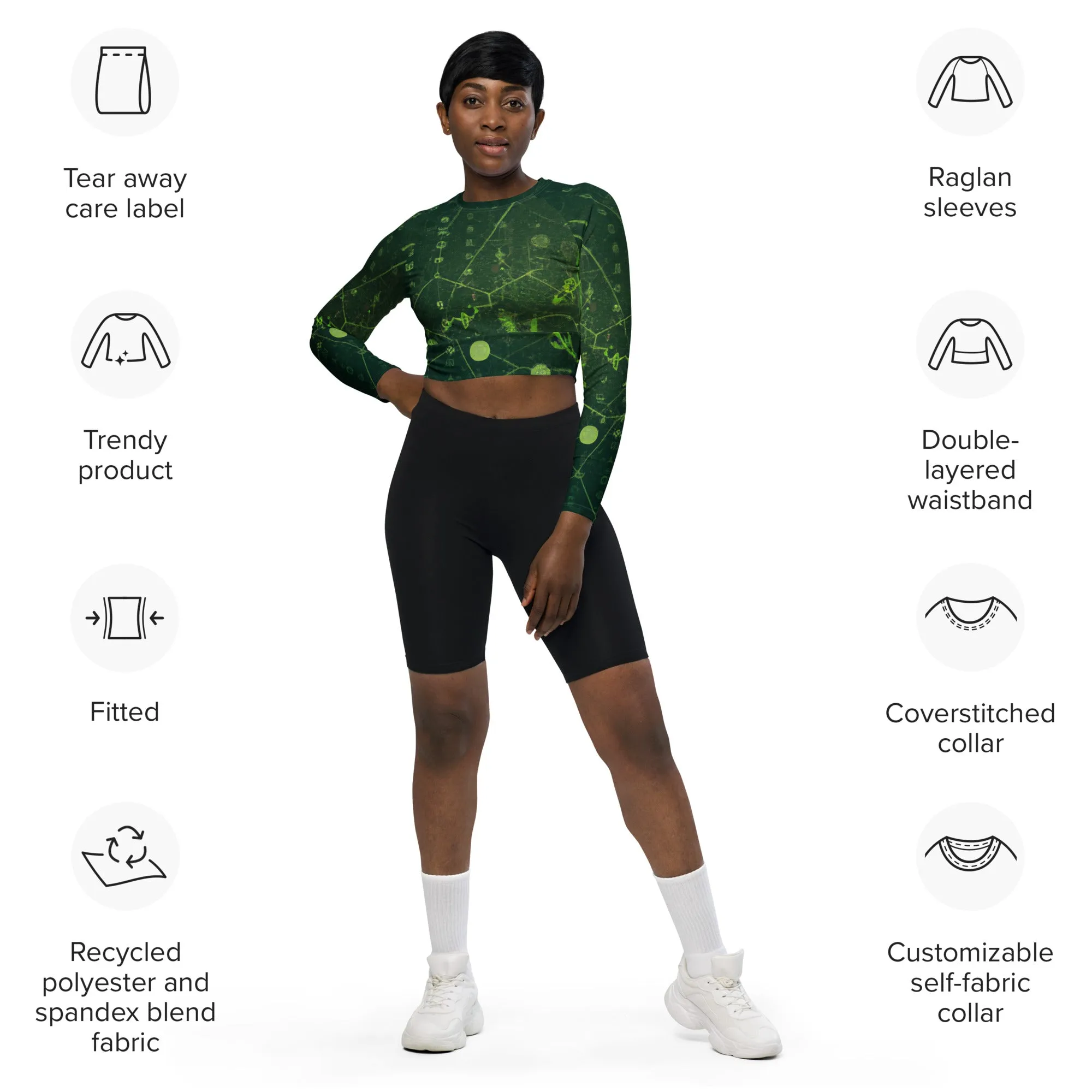 Eco-Friendly Dark Green Crop Top