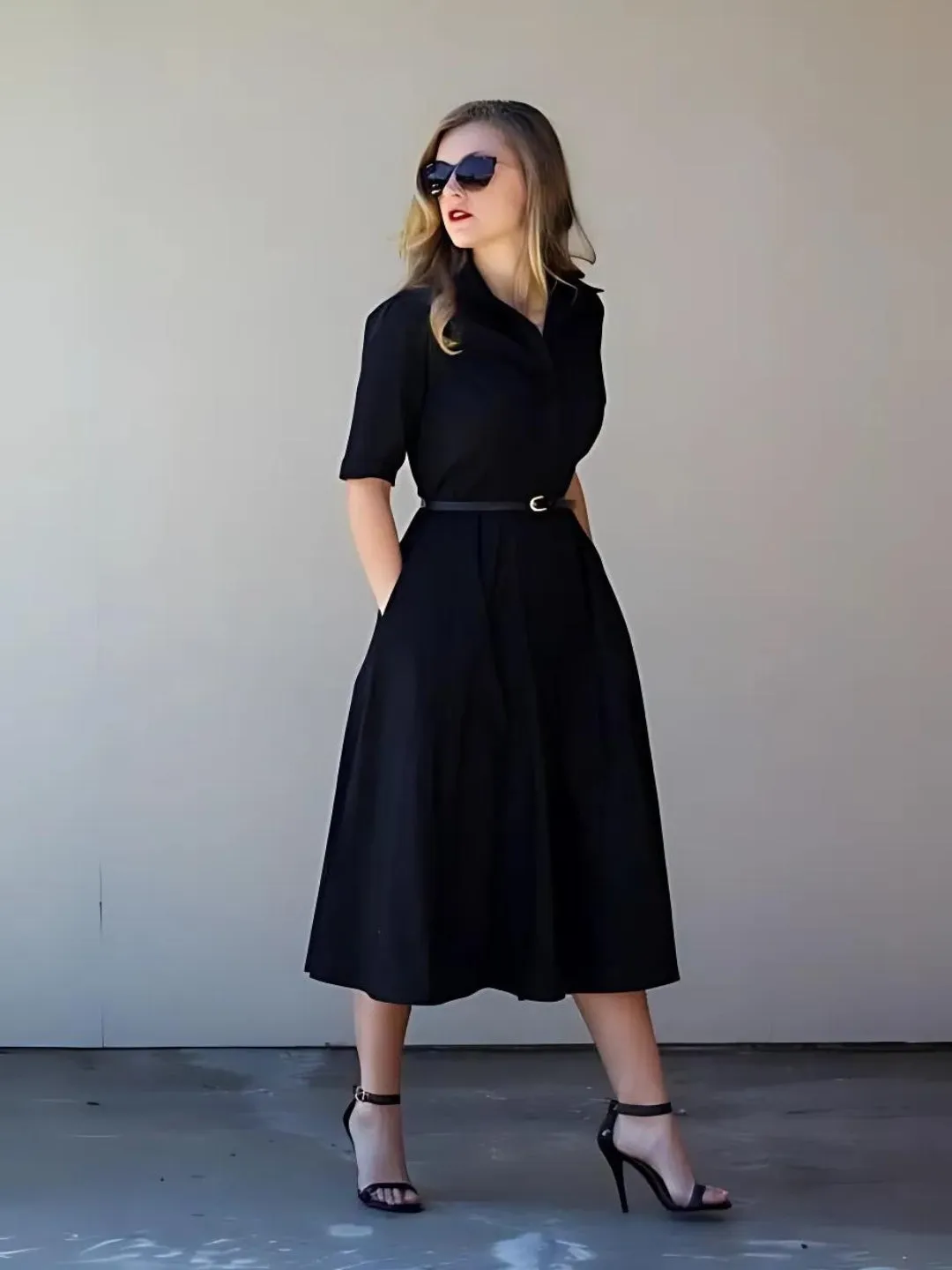 Elchic Classy and Chic Black Cotton Maxi Dress