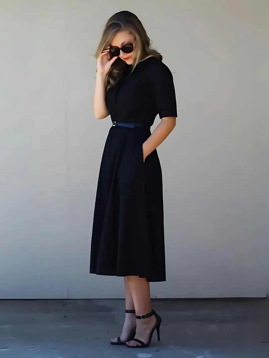 Elchic Classy and Chic Black Cotton Maxi Dress