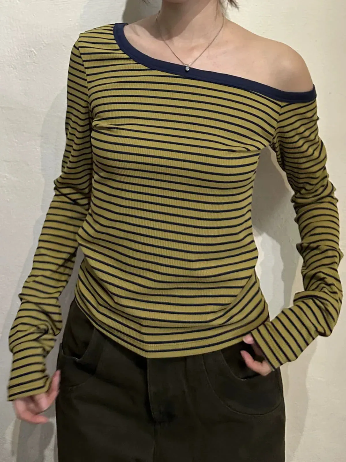 Estefania Striped Off-Shoulder Top