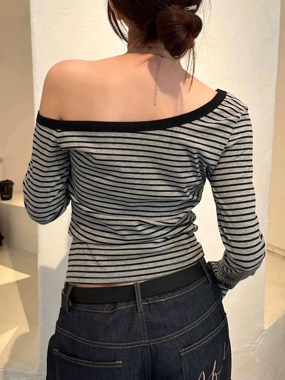 Estefania Striped Off-Shoulder Top