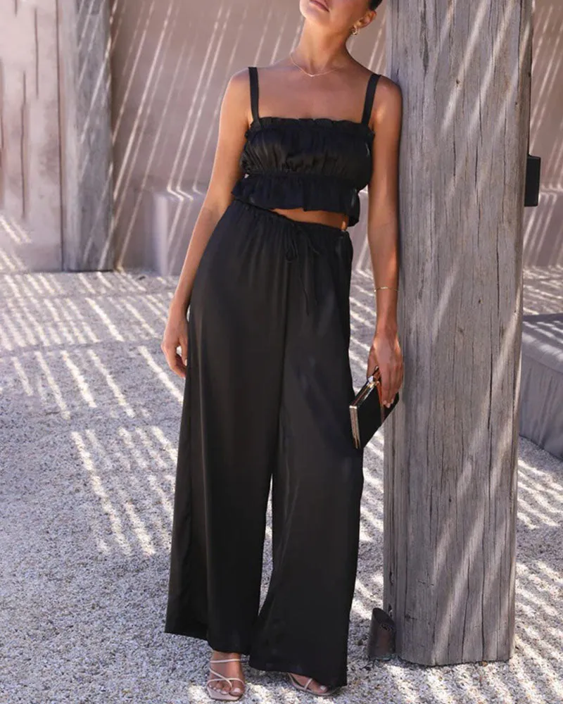 fashion wide-leg two-piece set