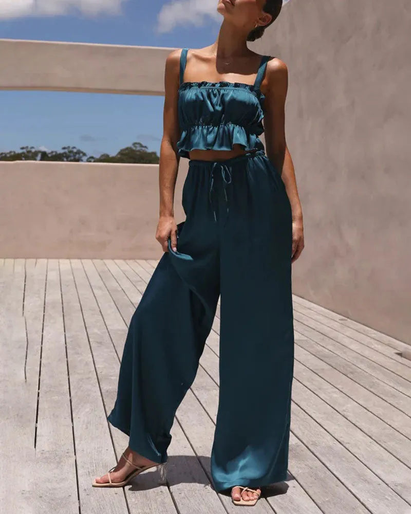 fashion wide-leg two-piece set