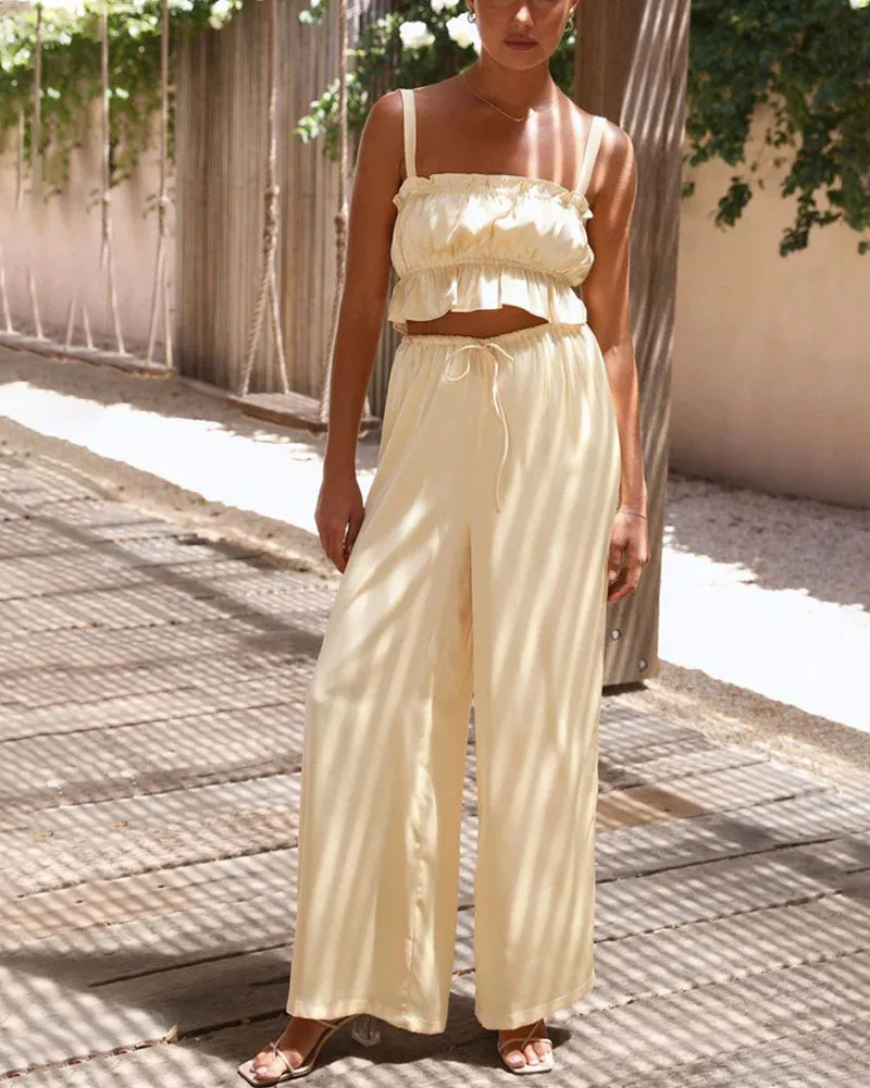 fashion wide-leg two-piece set