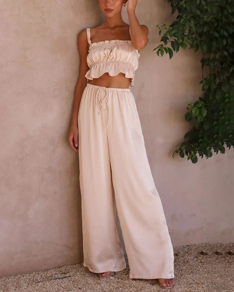 fashion wide-leg two-piece set