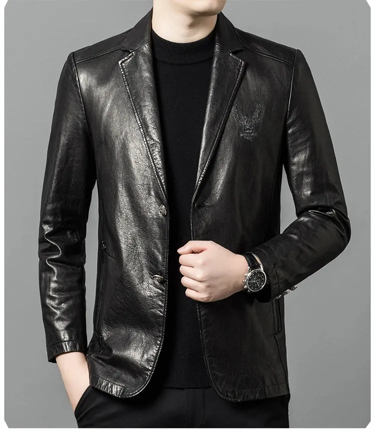 Genuine Leather Wax Blazer