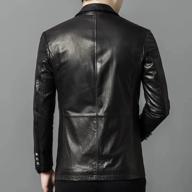 Genuine Leather Wax Blazer