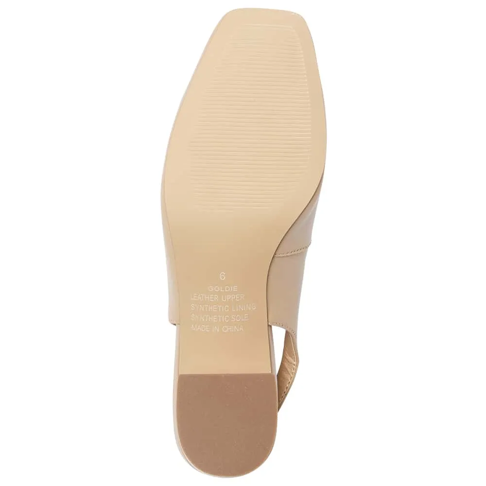 Goldie Heel in Nude Leather