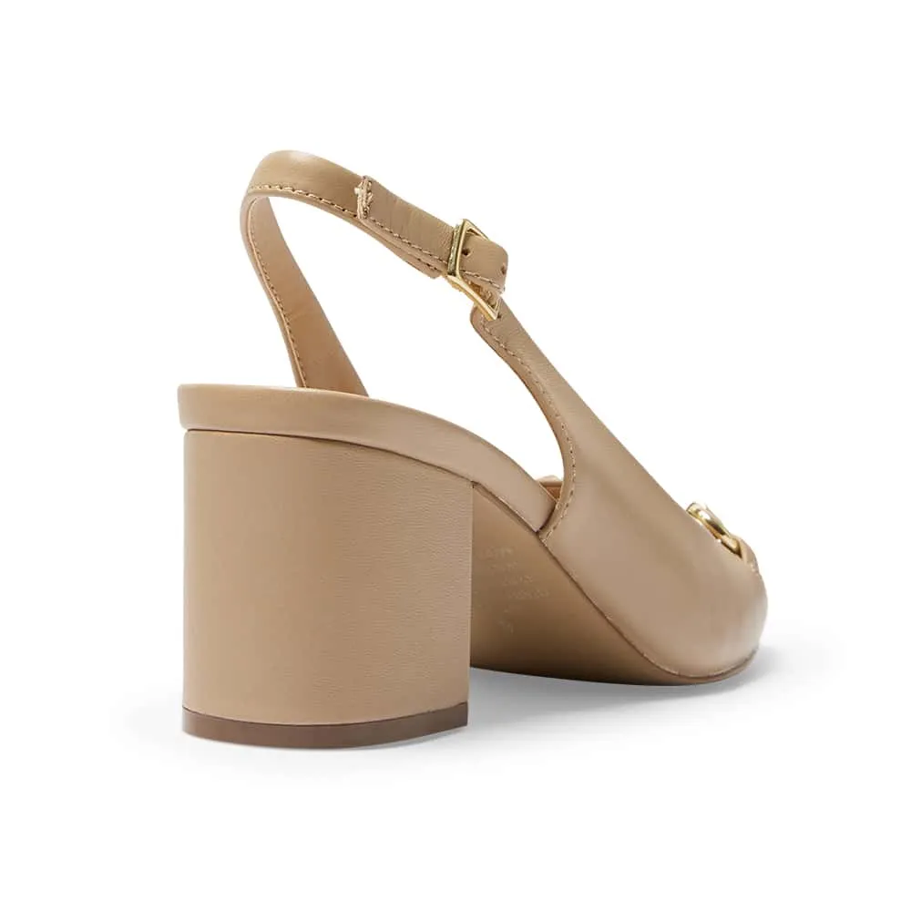 Goldie Heel in Nude Leather