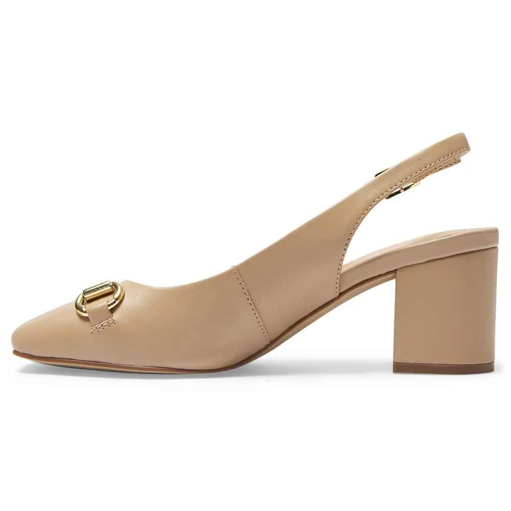 Goldie Heel in Nude Leather