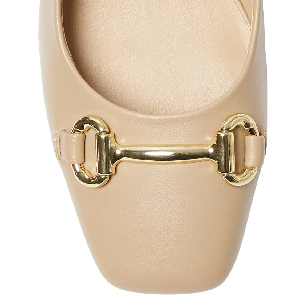 Goldie Heel in Nude Leather