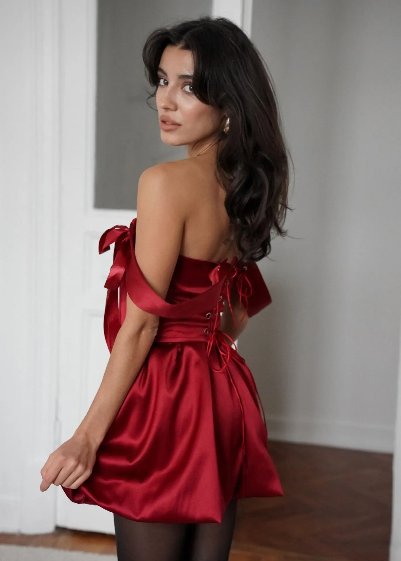 Ivyshape | Bow-Tie Corset Mini Dress