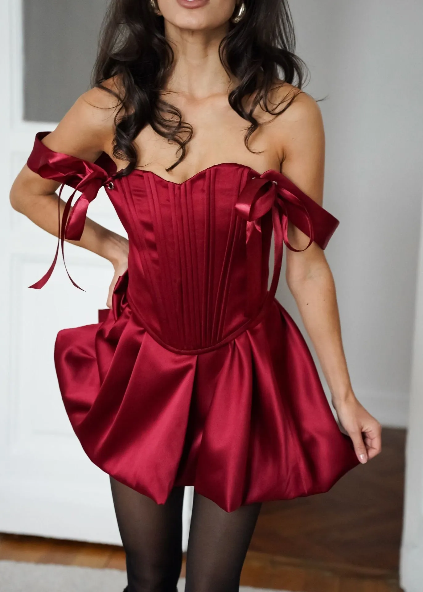 Ivyshape | Bow-Tie Corset Mini Dress