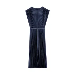 JOSEPH VOLTA KNIT WEAVE PLISSÉ DRESS