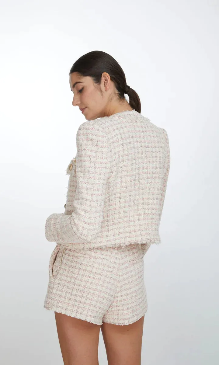 KRISTEN TWEED JACKET - PINK/WHITE