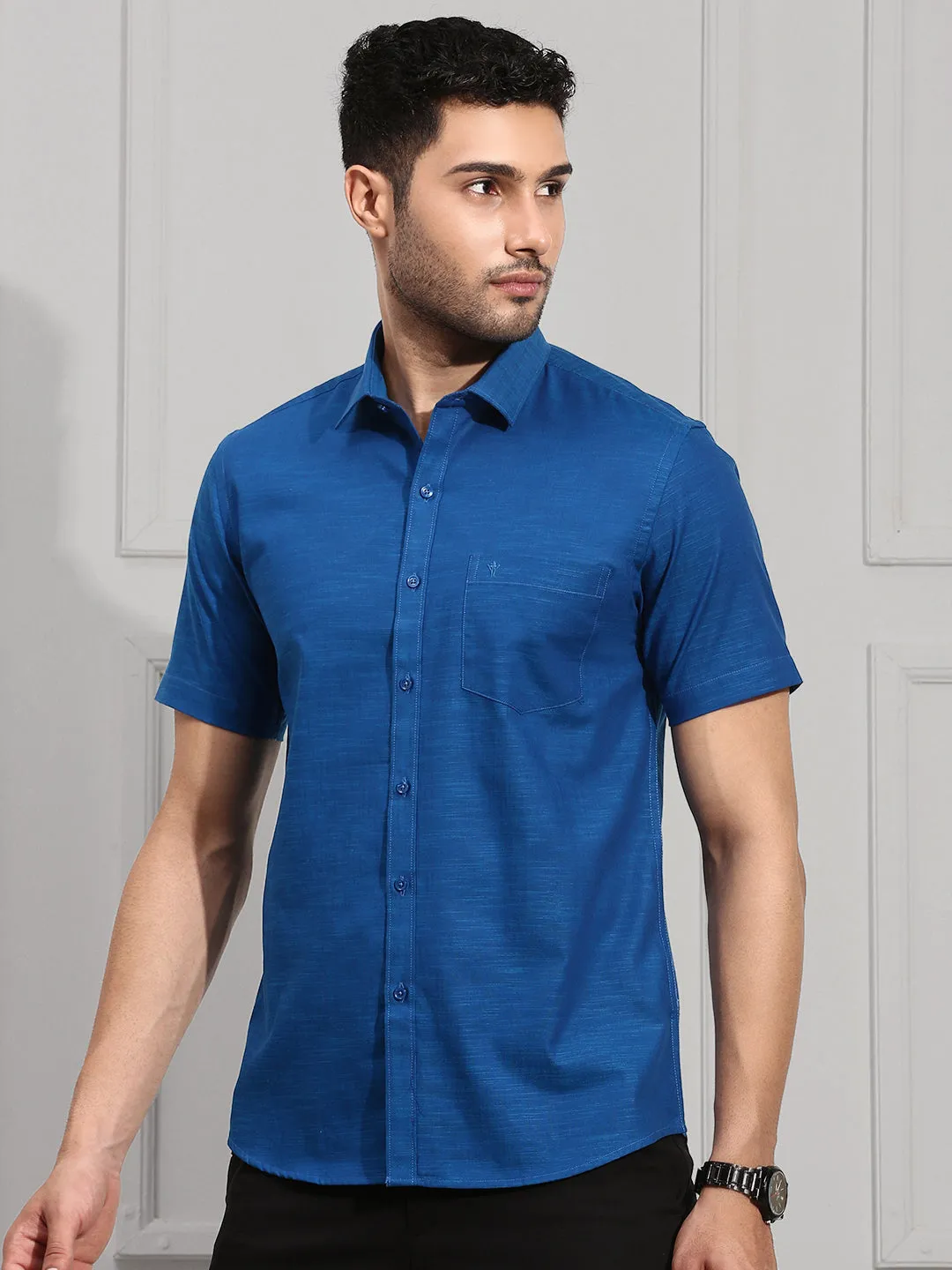 Men 100% Cotton Shirt Blue CL2 GT5