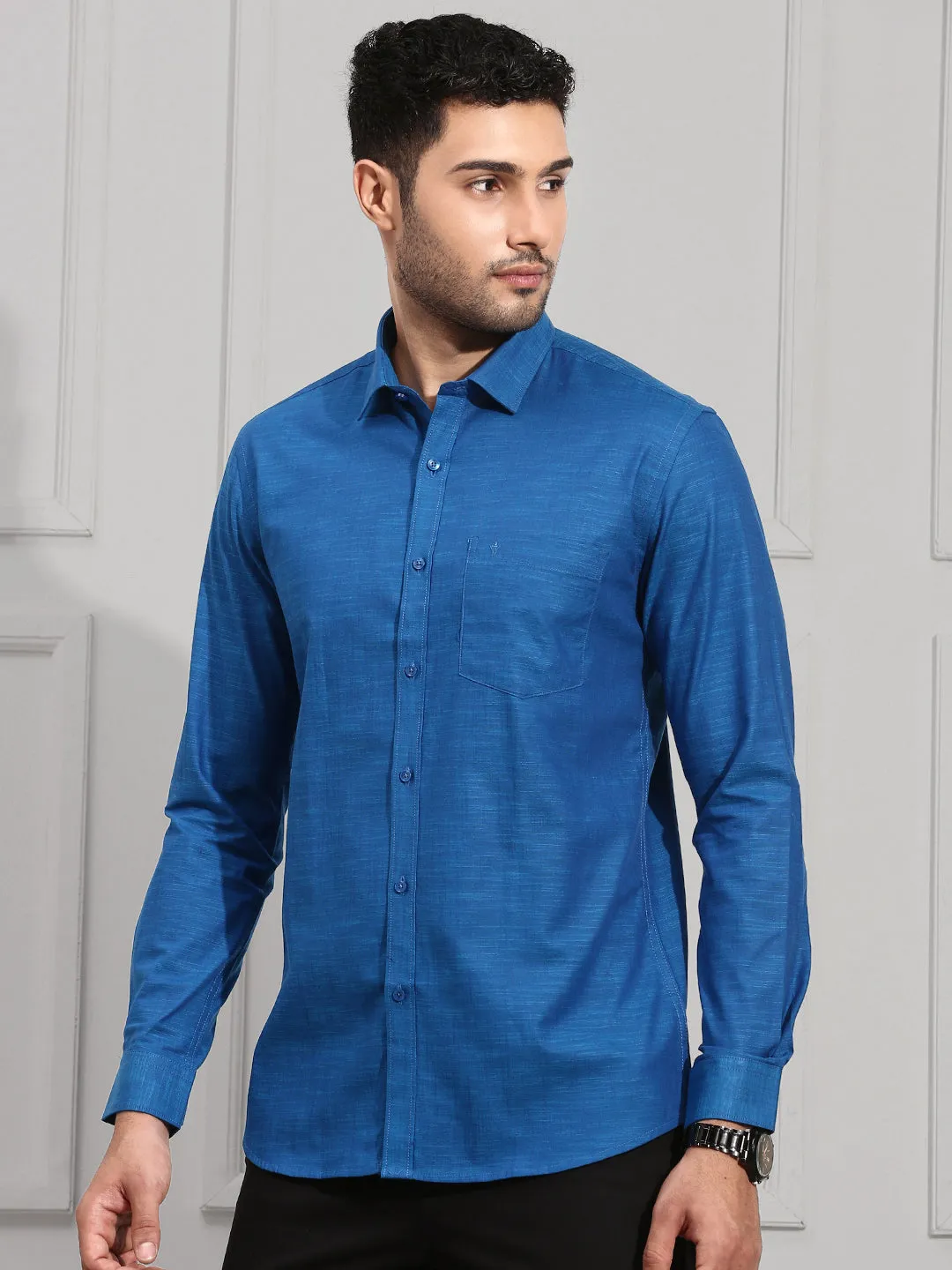 Men 100% Cotton Shirt Blue CL2 GT5