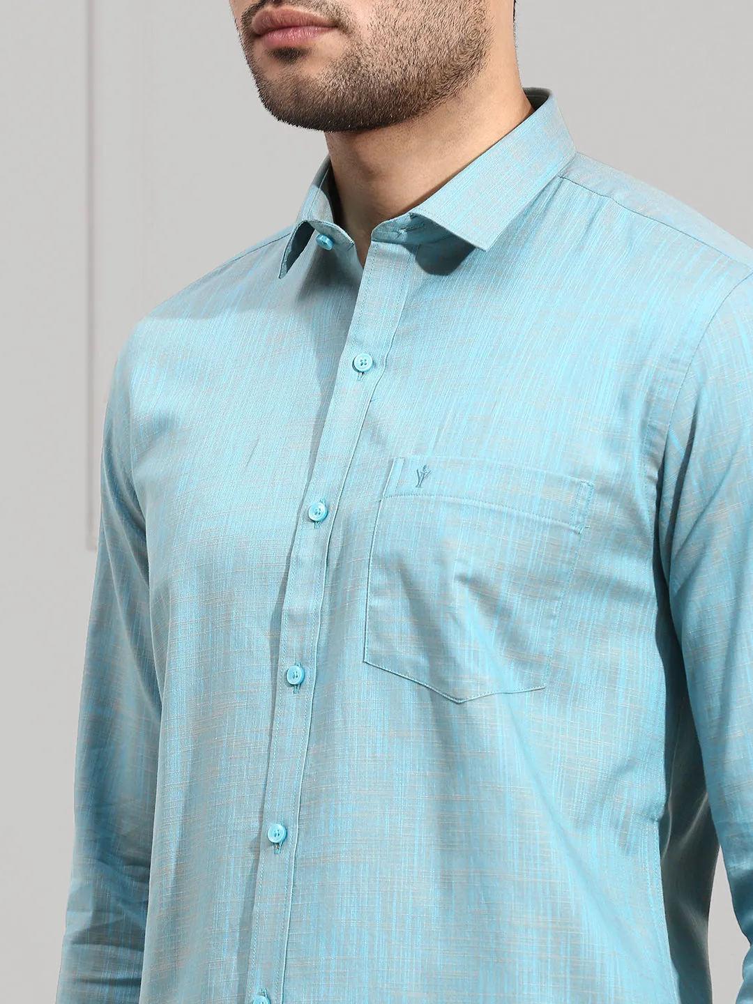 Men 100% Cotton Shirt Light Blue CL2 GT24