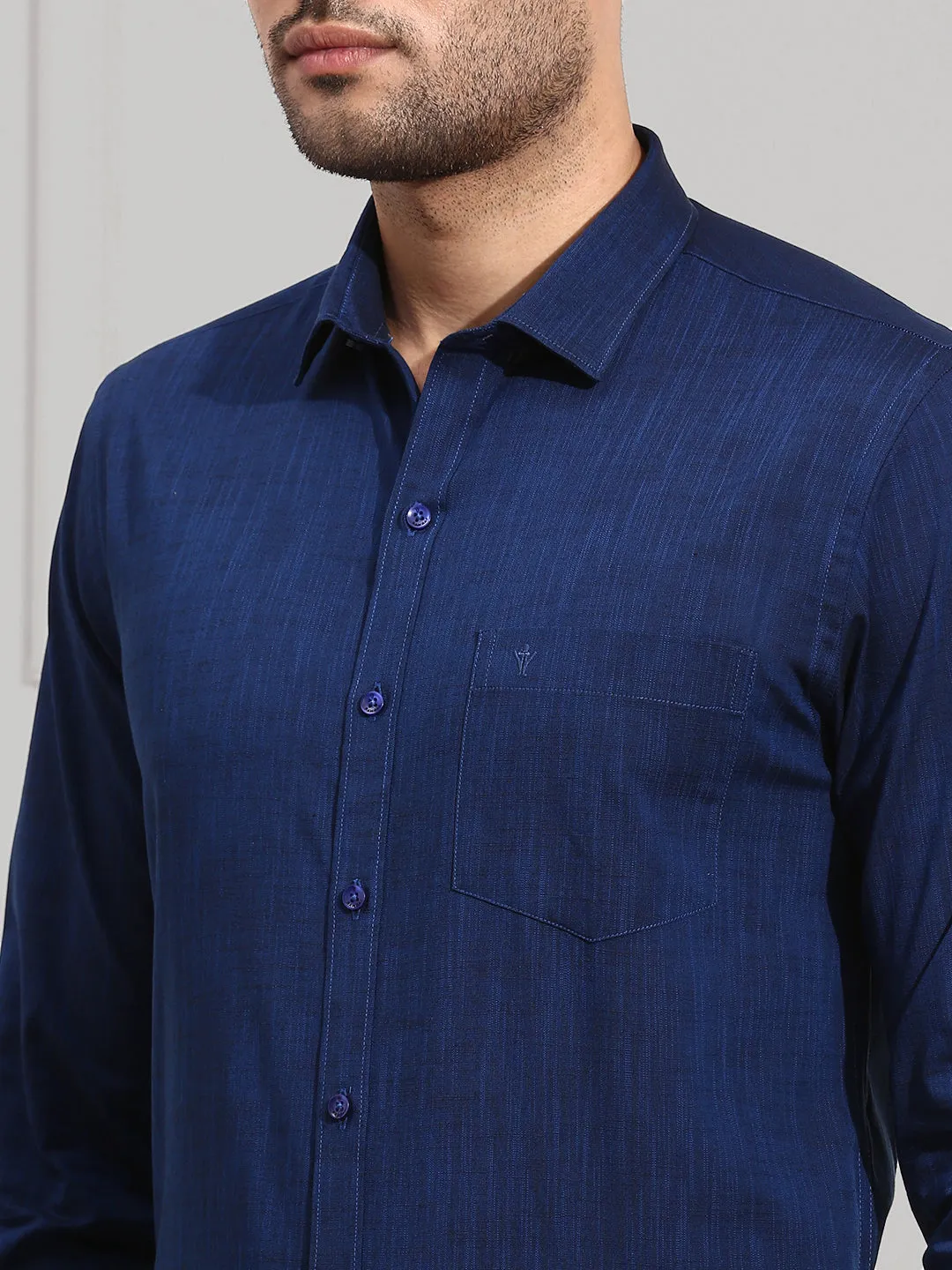 Men 100% Cotton Shirt Navy CL2 GT20