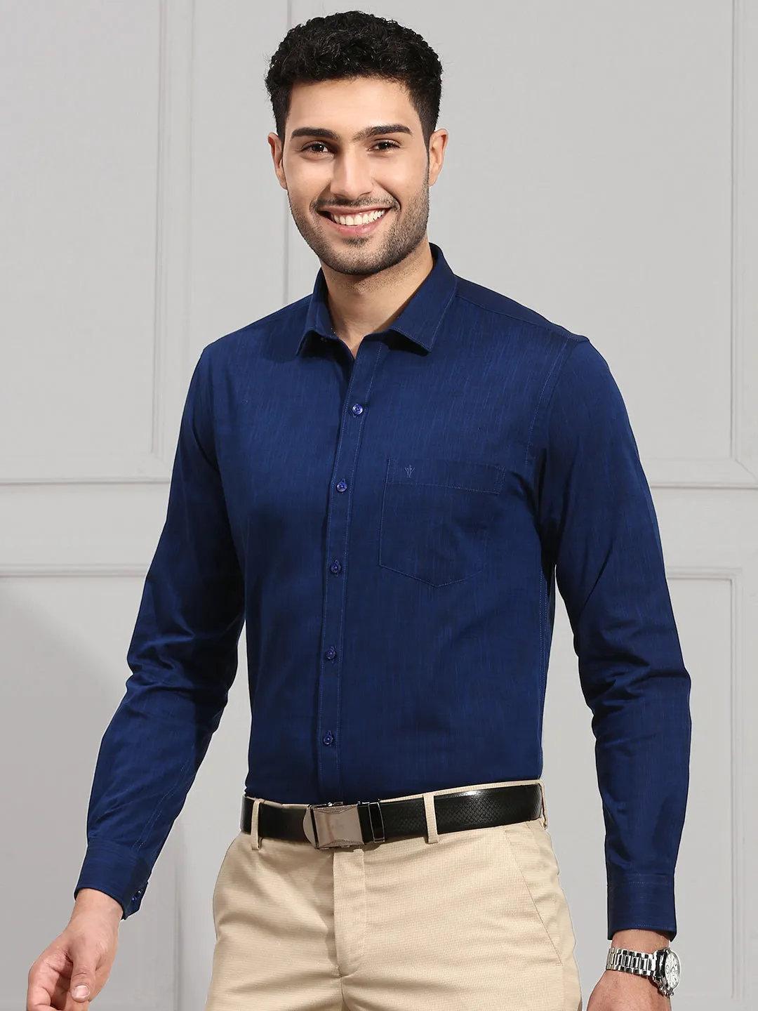 Men 100% Cotton Shirt Navy CL2 GT20