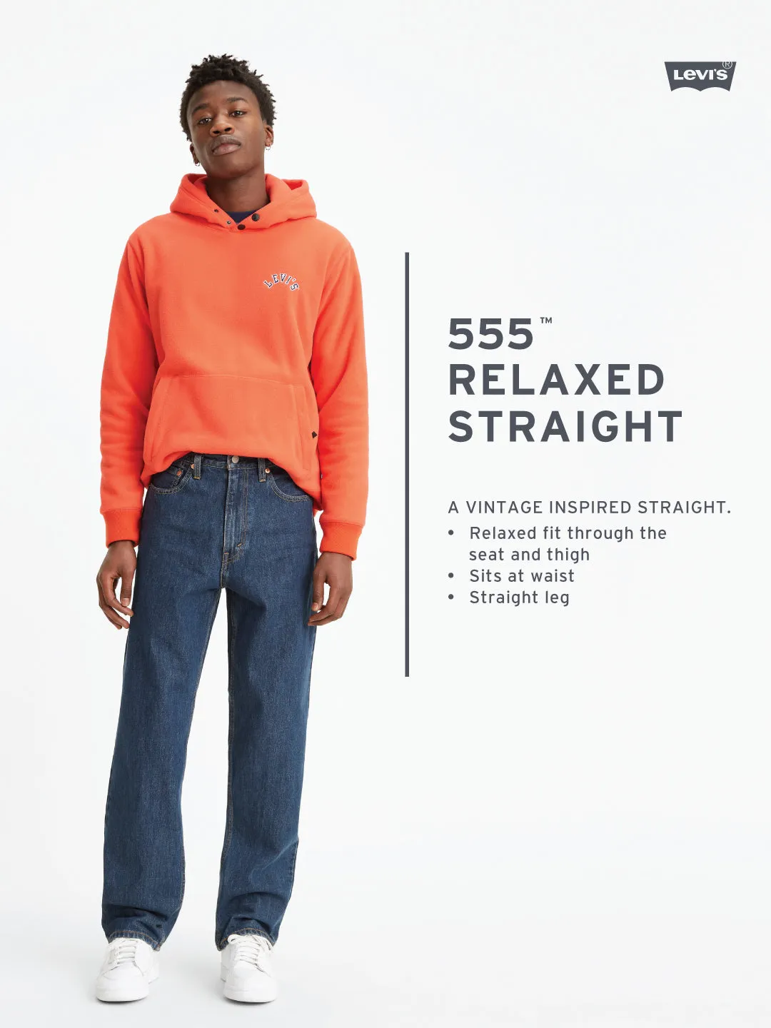 Men's 555 Relaxed Straight Utiliy Navy Jeans