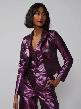 Metallic Notch Lapel Jacket