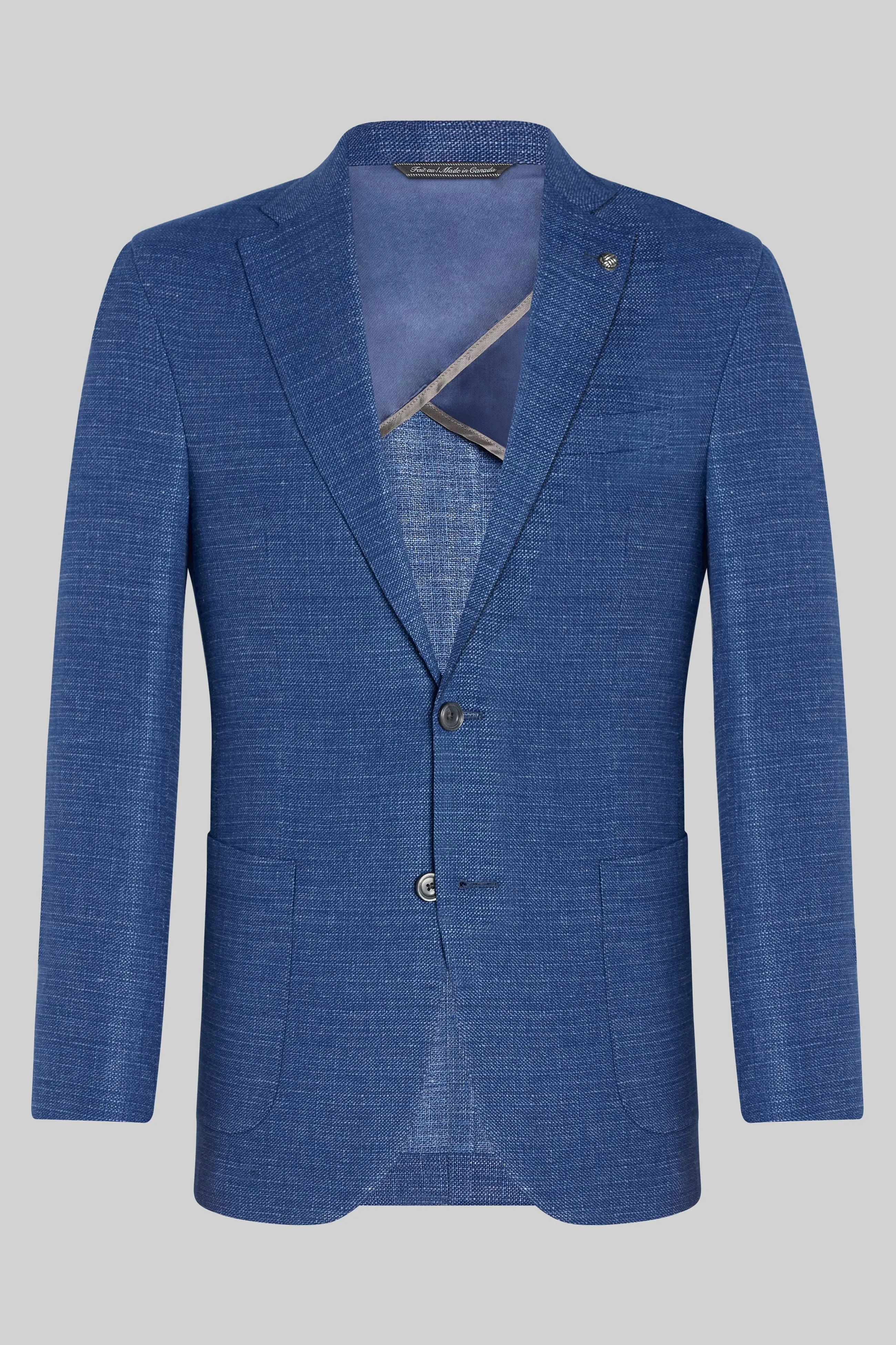 Mid-Blue Neat Hampton Contemporary Fit Unconstructed Sport Jacket - Jack Victor