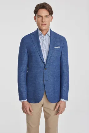 Mid-Blue Neat Hampton Contemporary Fit Unconstructed Sport Jacket - Jack Victor