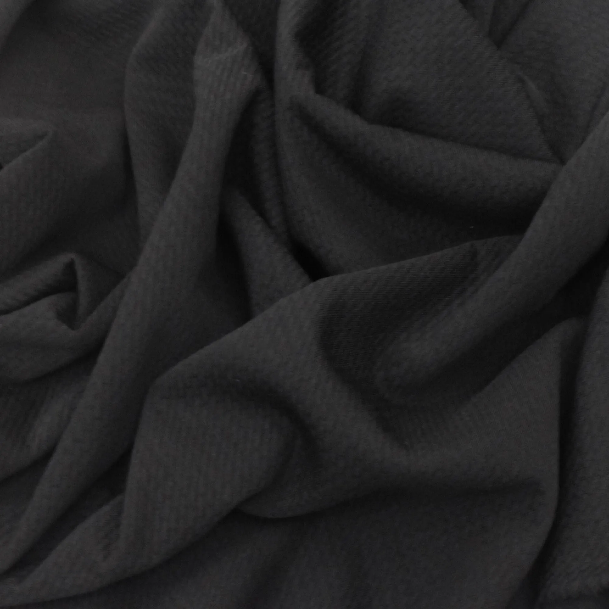 Midnight Black Sphere Texture Activewear Double Knit Fabric