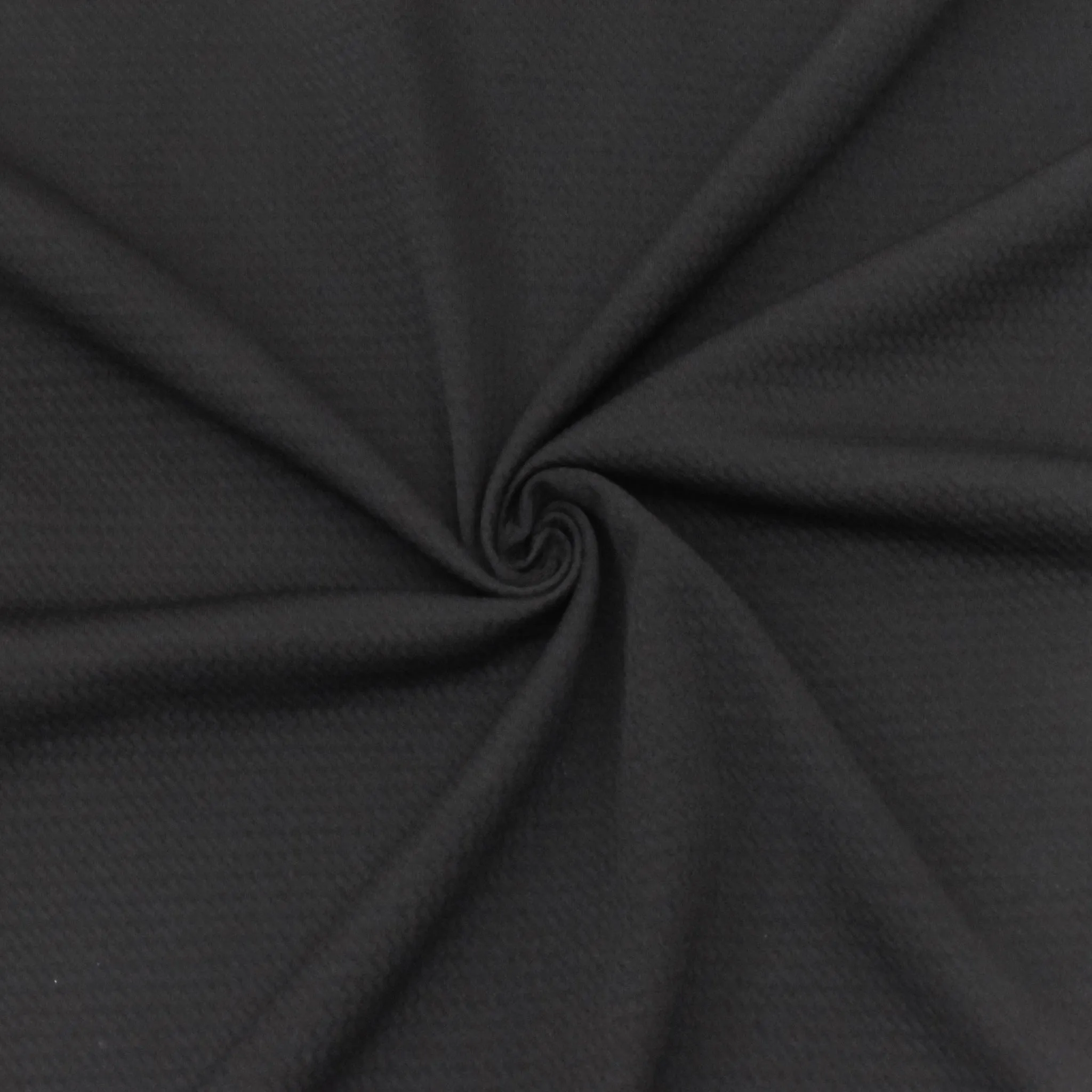 Midnight Black Sphere Texture Activewear Double Knit Fabric