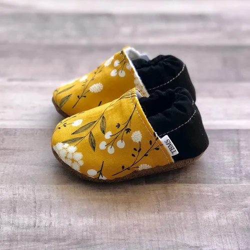 Mustard Floral Low Tops