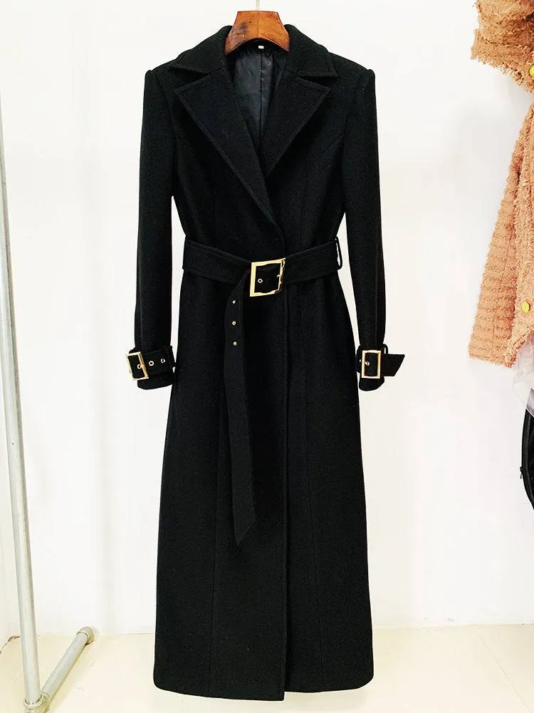 Nadie Long Coat with Gold Belt