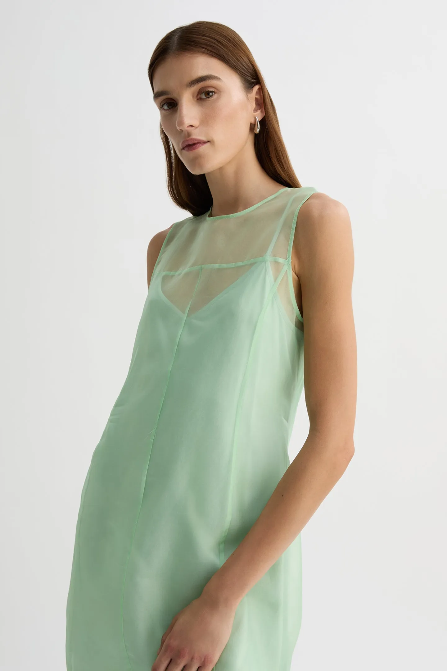 NAOMI SILK ORGANZA MIDI DRESS