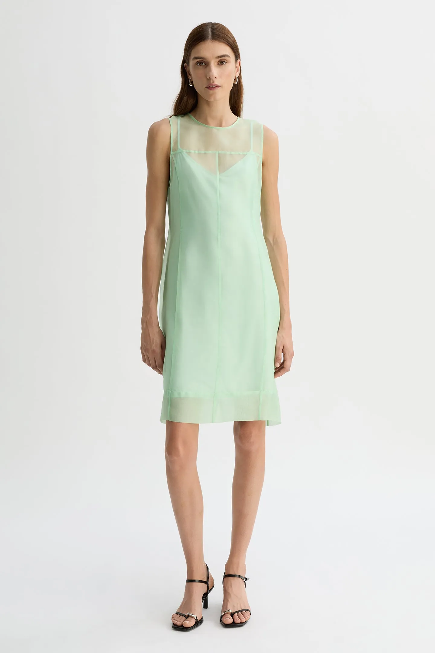 NAOMI SILK ORGANZA MIDI DRESS