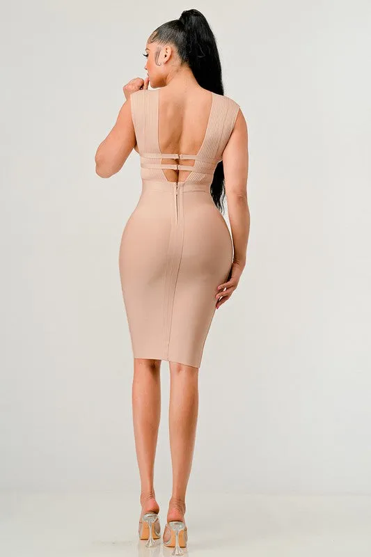 NATURALLY CHIC BANDAGE DRESS