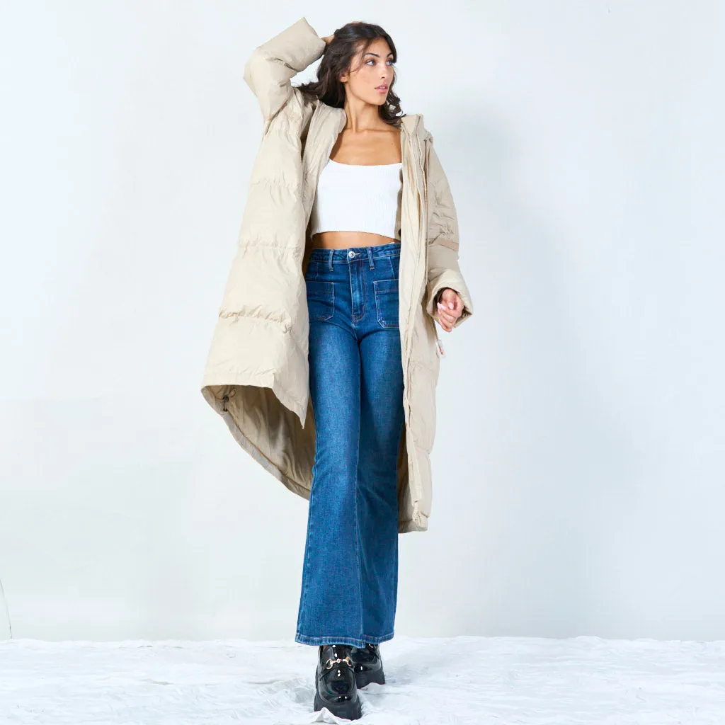 Oversized long puffer coat with hood wholesale